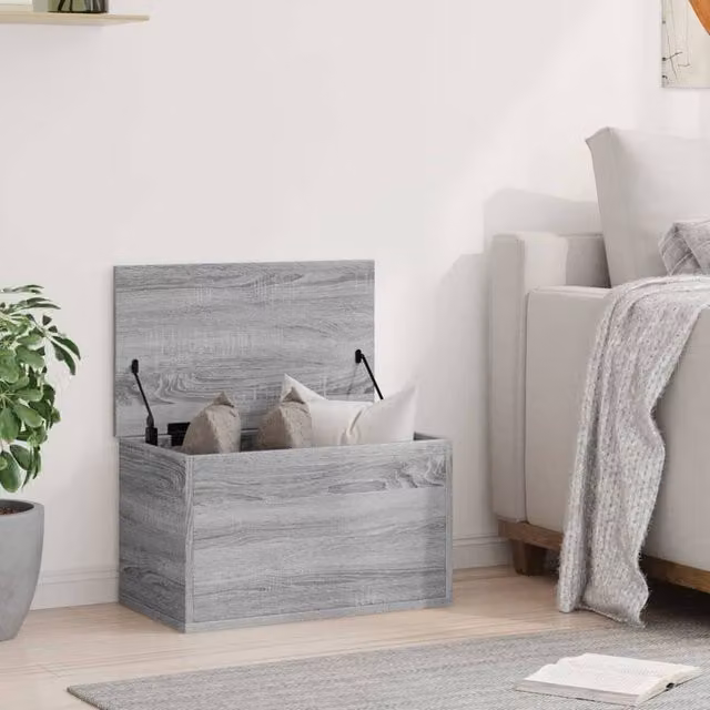 Berkfield Home Grey Sonoma Storage Box in MDF, W/D/H: 60 x 35 x 35 cm – 1