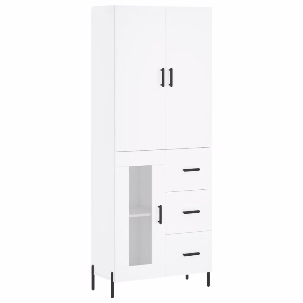Berkfield Home Modern White Highboard in Matt Engineered Wood W/D/H: 69.5 x 34 x 180 cm – 2
