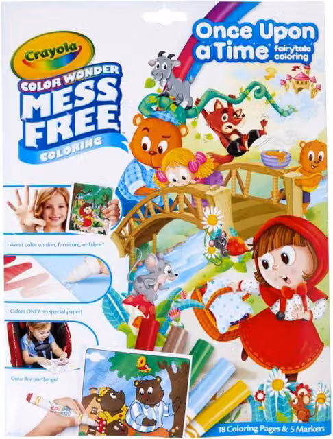 Crayola Color Wonder Fairytales Mess Free Drawing and Colouring Book with Multicolour Markers