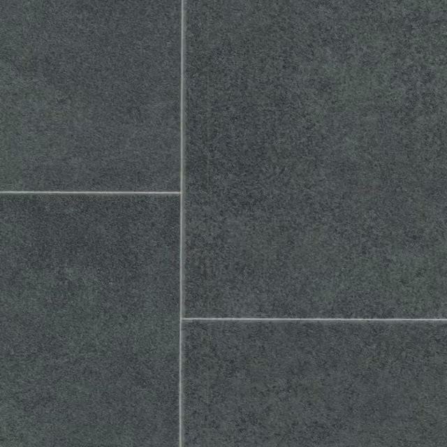 Vinyl Flooring UK Black Stone Tile Effect 2.0mm Vinyl Flooring Sheet W: 400 cm, L: 600 cm