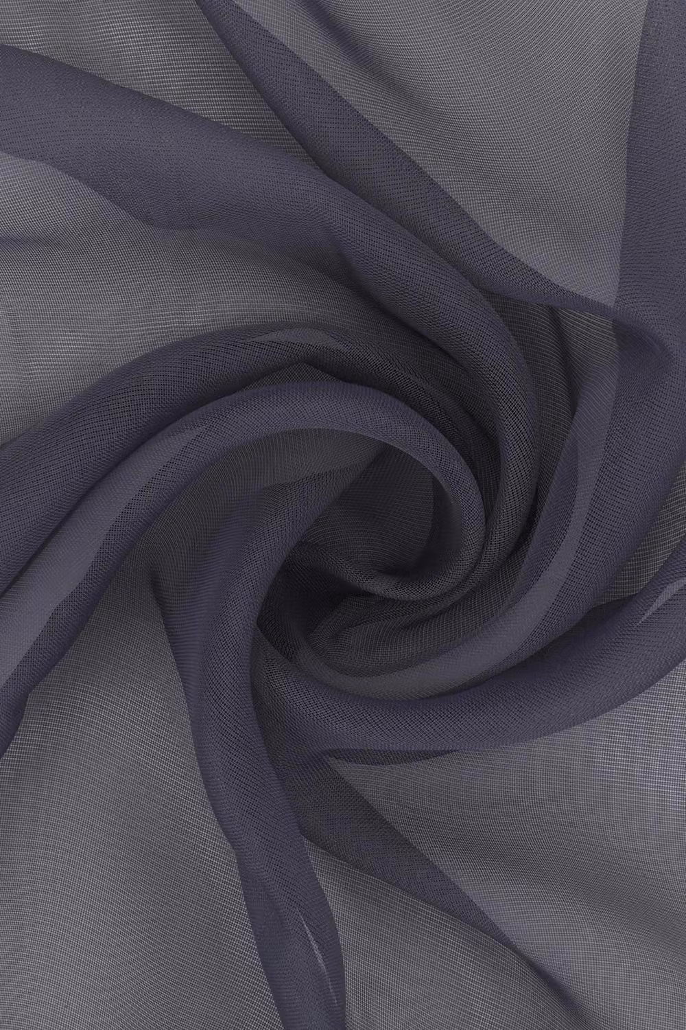 Neel Blue Semi-Transparent Voile Curtain Pair in Blue and Grey, Width: 142 cm, Drop: 183 cm – 3