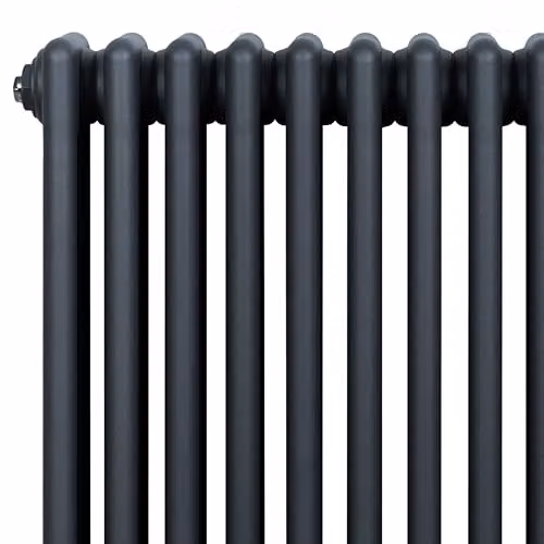 Monster Shop Traditional 4 Column Radiator in Matt Anthracite Grey, Carbon Steel, Wall Mounted, W: 300 mm x H: 1505 mm – 2