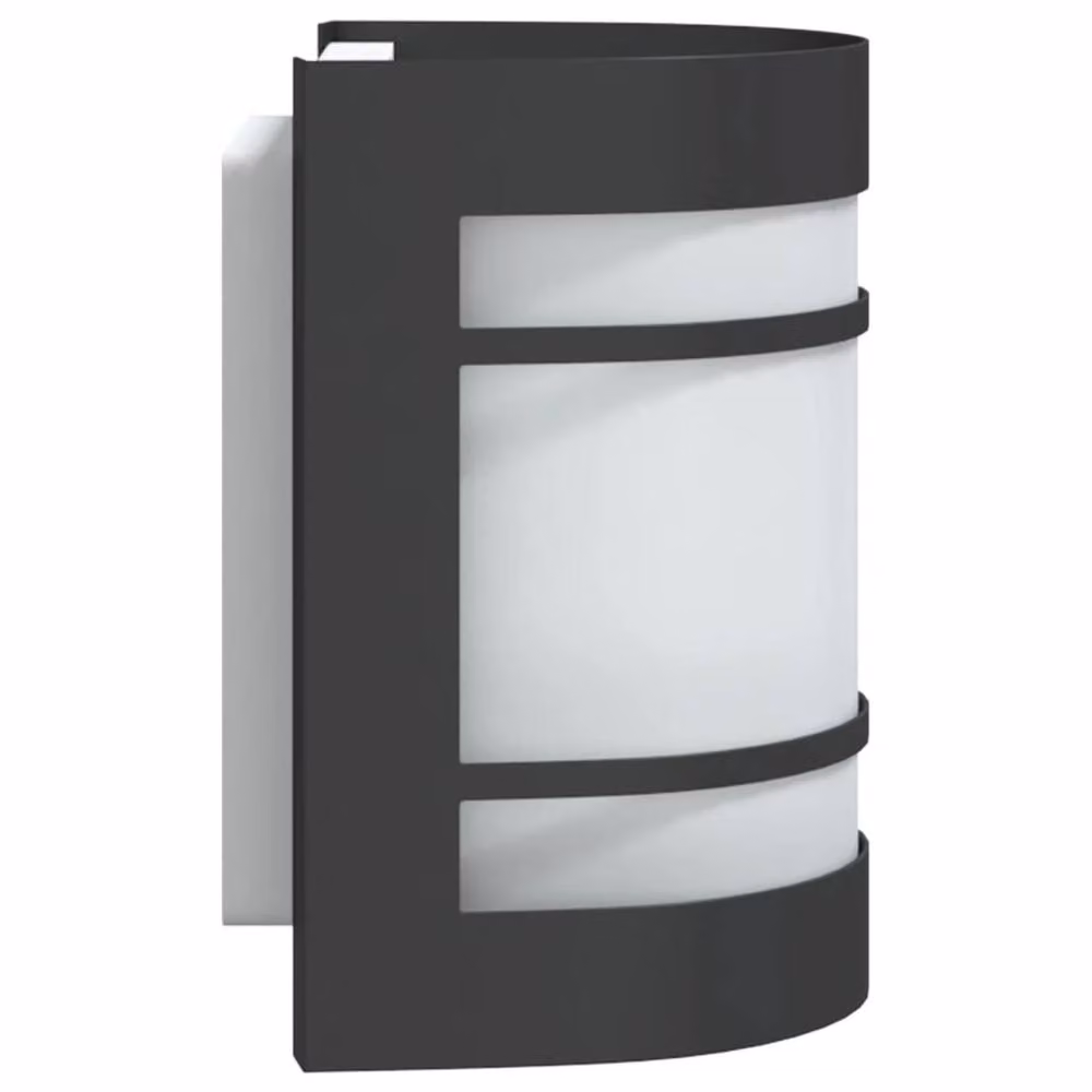Berkfield Home Modern Black Stainless Steel and Glass Outdoor Wall Light for Garden – 3