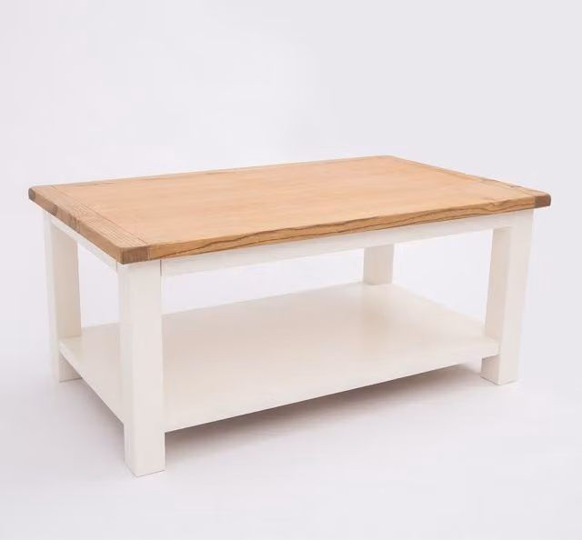 Cabinet Bits Lovere Rectangular Coffee Table in White Ash Wood, H45 x W100 x D60 cm