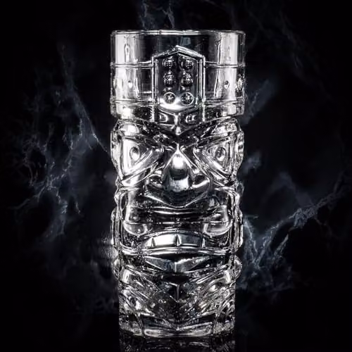 MIXOLOGY Set of 4 Transparent Glass Tiki Tumbler Glasses
