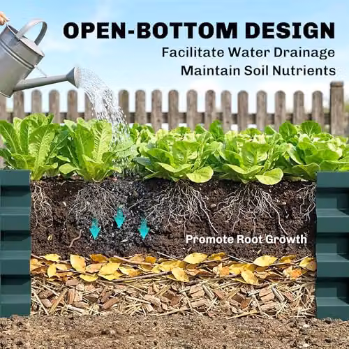 Outsunny Metal Raised Garden Bed for Vegetables and Flowers, Green, W/D/H: 120 x 120 x 30 cm – 7