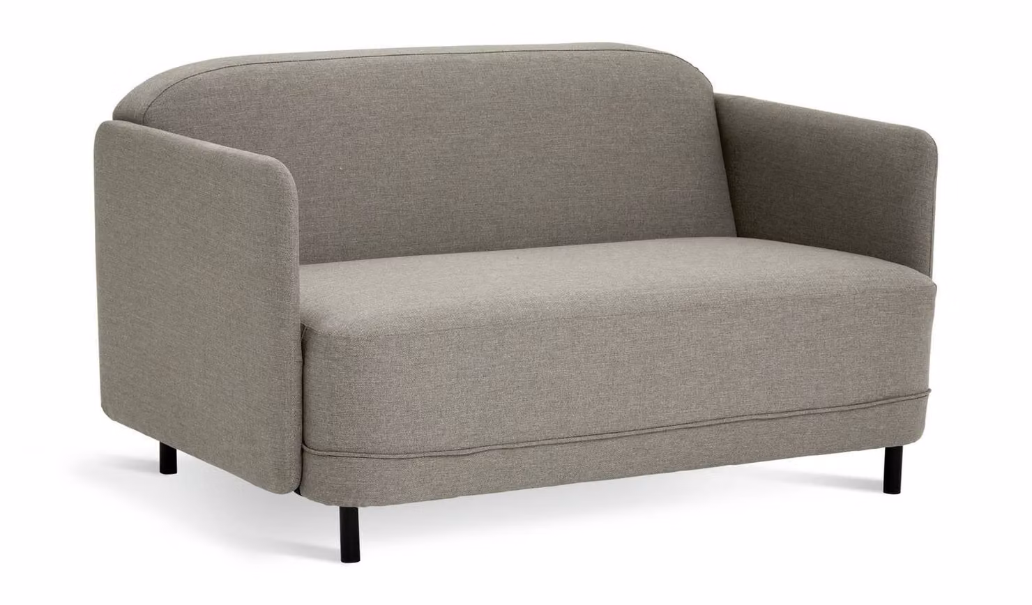 Cheap Furniture Warehouse Mina Grey Fabric 2 Seater Sofa with Mid-Century Design, W/D/H: 130.0 x 75.0 x 88.0 cm