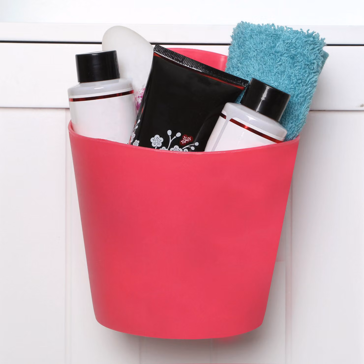 Orsina Pink Plastic Storage Caddy with Handles – 6