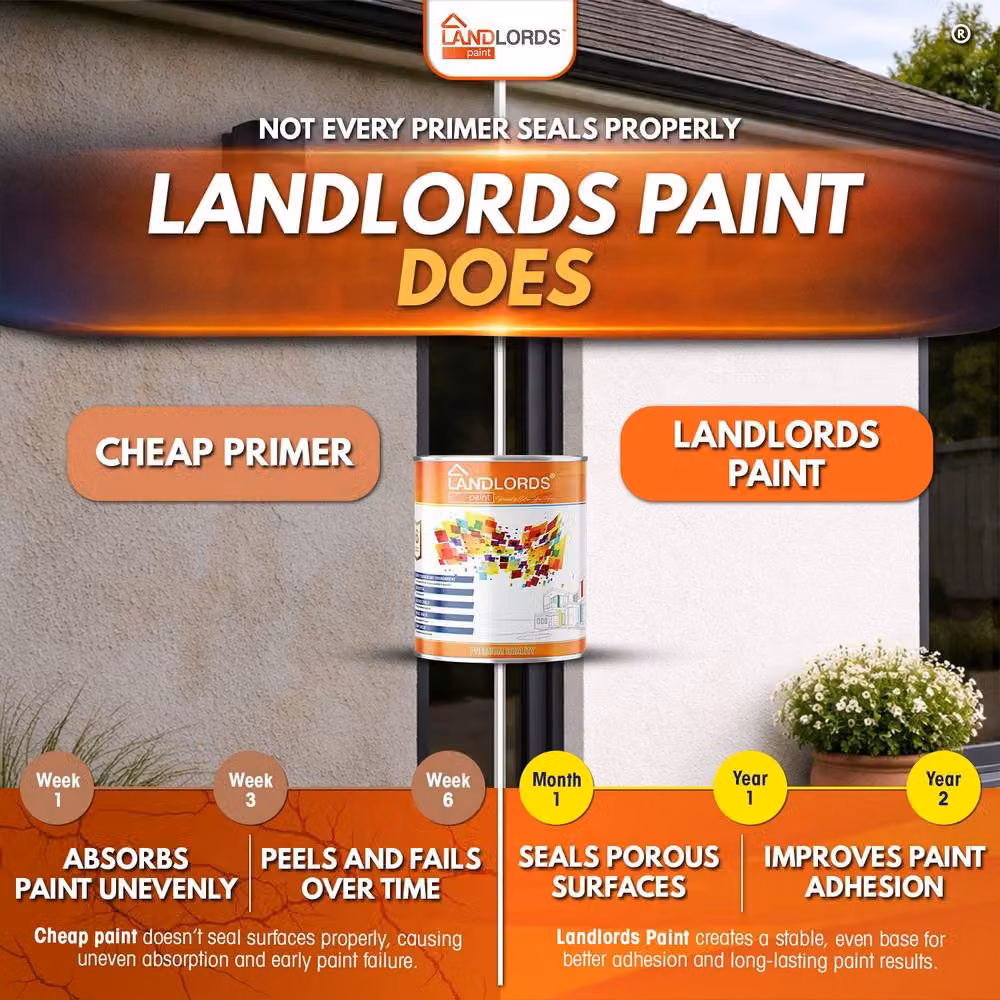 Landlords Paint Water Based Wall Primer Sealer, Clear, 5 l – 5