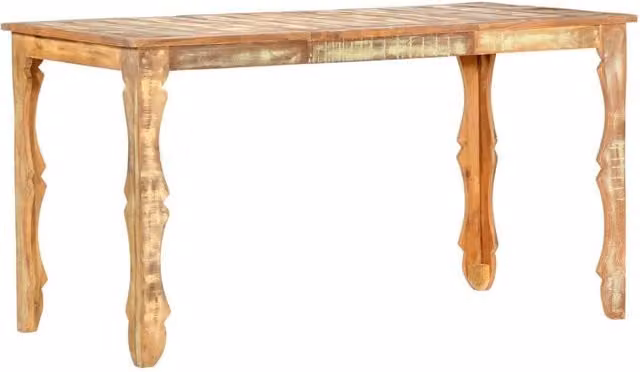 Berkfield Home Rectangular Dining Table in Brown Solid Wood W/D/H: 140 x 70 x 76 cm