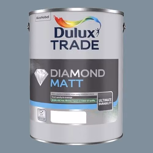 Dulux Trade Diamond Matt Paint in Denim Drift, Blue, Grey and Multicolour, 5 l