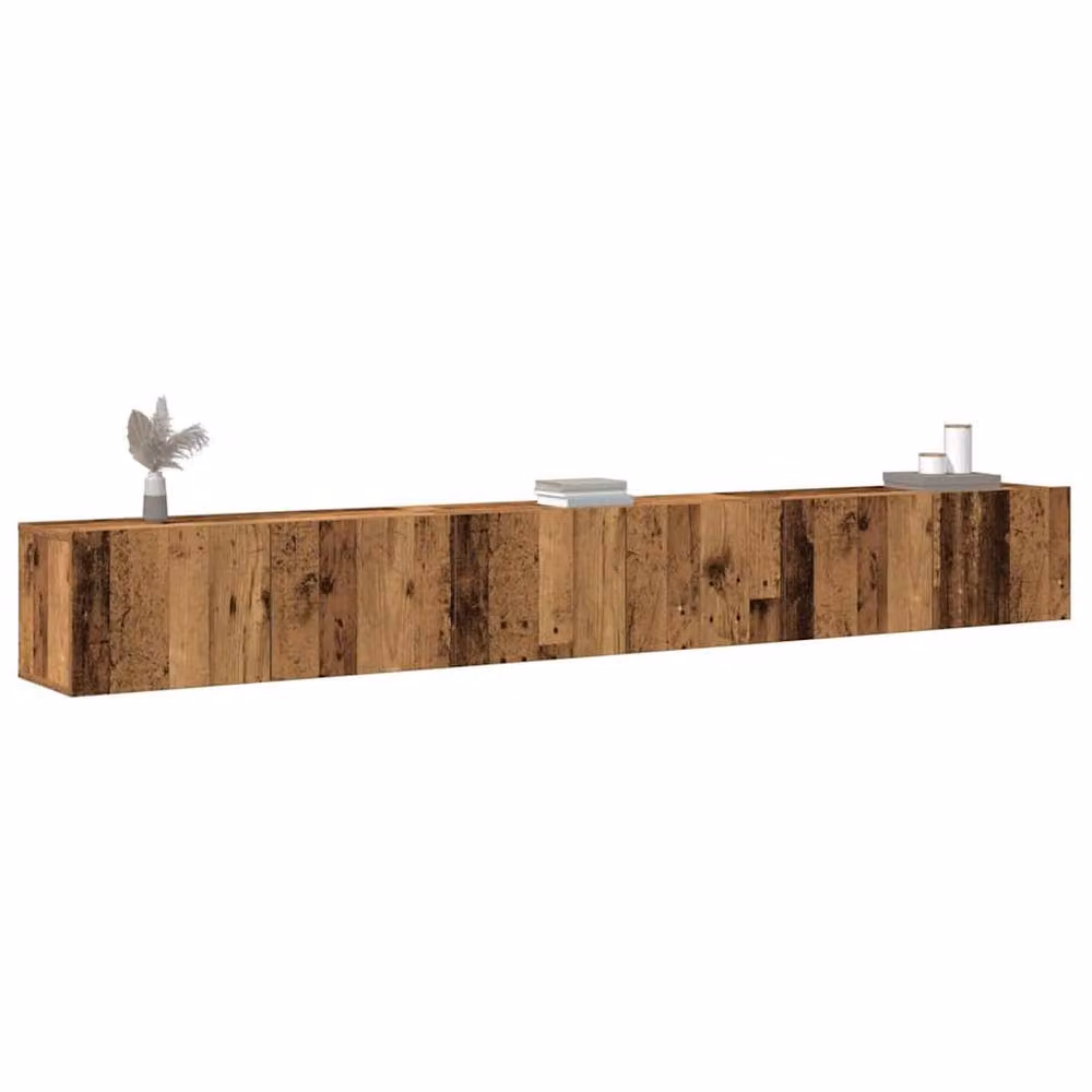 Berkfield Home 3 Piece Wall-mounted Classic TV Cabinet Set in Brown and Multicolour Engineered Wood – 2