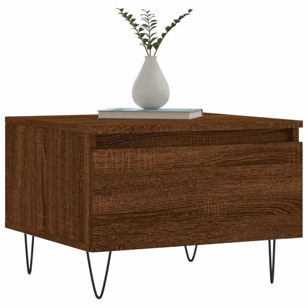 Berkfield Home Set of 2 Modern Brown Oak Coffee Tables, W/D/H: 50 x 46 x 35 cm – 2
