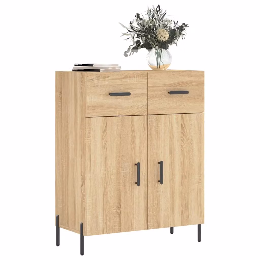 Berkfield Home Sonoma Oak Sideboard in Brown, W: 69.5 cm, D: 34 cm, H: 90 cm – 2