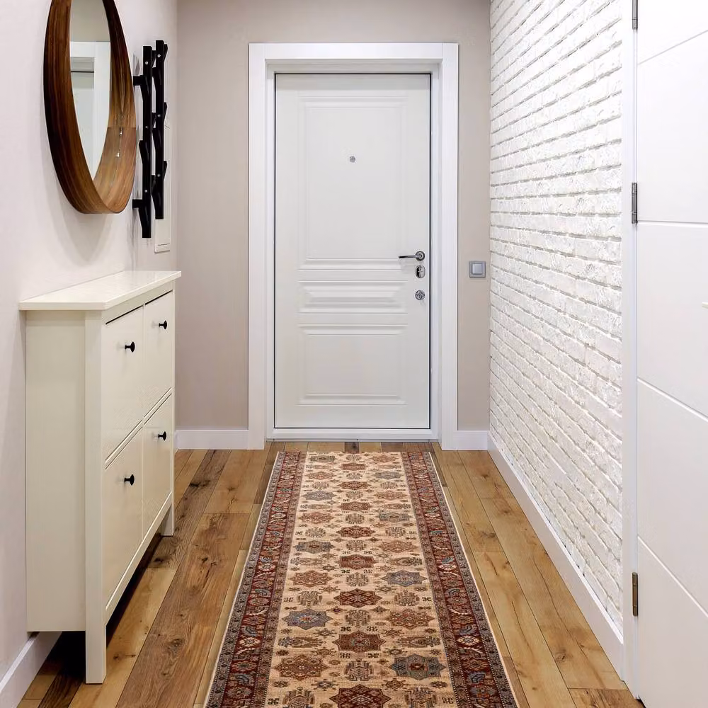 RugsX Keshan Oriental Wool Runner in Beige, W/D: 90 x 120 cm – 3