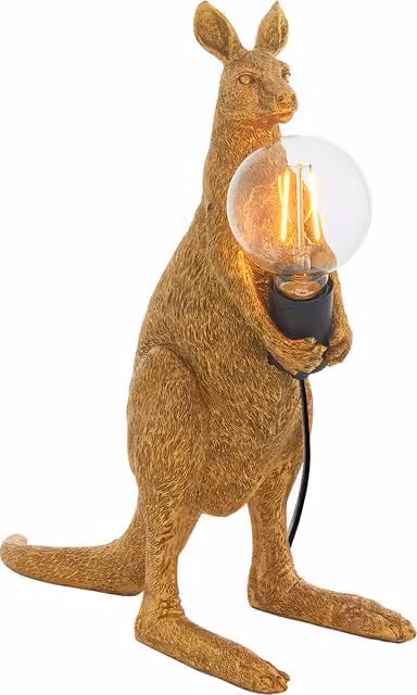 Perch & Parrow Kirsty the Kanga Table Lamp in Gold and Transparent Glass