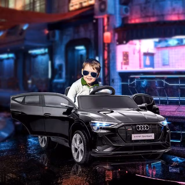 HOMCOM Audi 12V Kids Electric Ride-On Sports Car with Light and Sound, Black