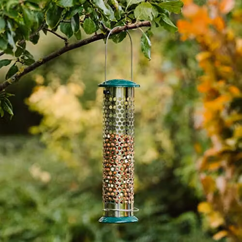 Peckish All Weather Suet and Peanut Metal Bird Feeder in Silver – 3