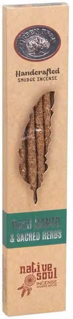 Native Soul Palo Santo Sacred Herbs Smudge Incense Set with Woody Sticks in Brown