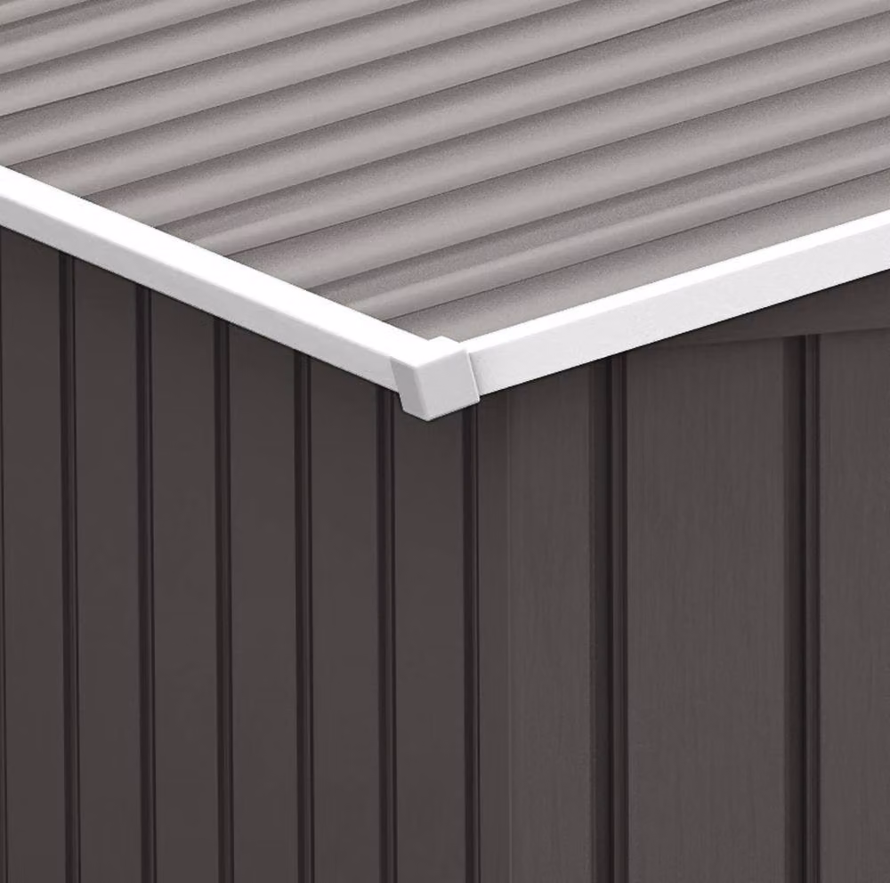 STILVORA Modern Steel Garden Storage Shed with Double Doors in Grey – 7
