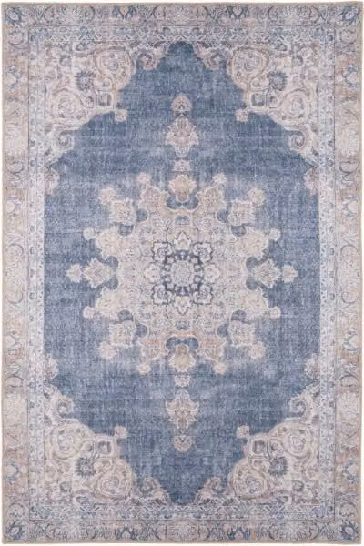Kukoon Large Oriental Vintage Area Rug in Dark Blue, Washable and Non-Slip, W: 60 cm, L: 240 cm – 1