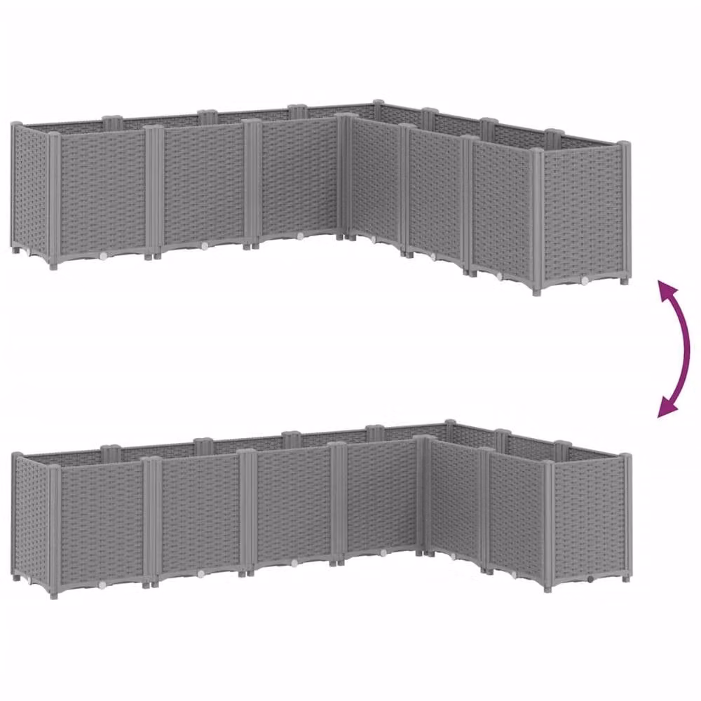 Berkfield Home Garden Planter Tub in Grey, W: 160 cm, D: 160 cm, H: 53 cm – 3