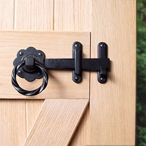 Hammer and Tongs Black Matt Cast Iron Rose Ring Gate Latch – 4