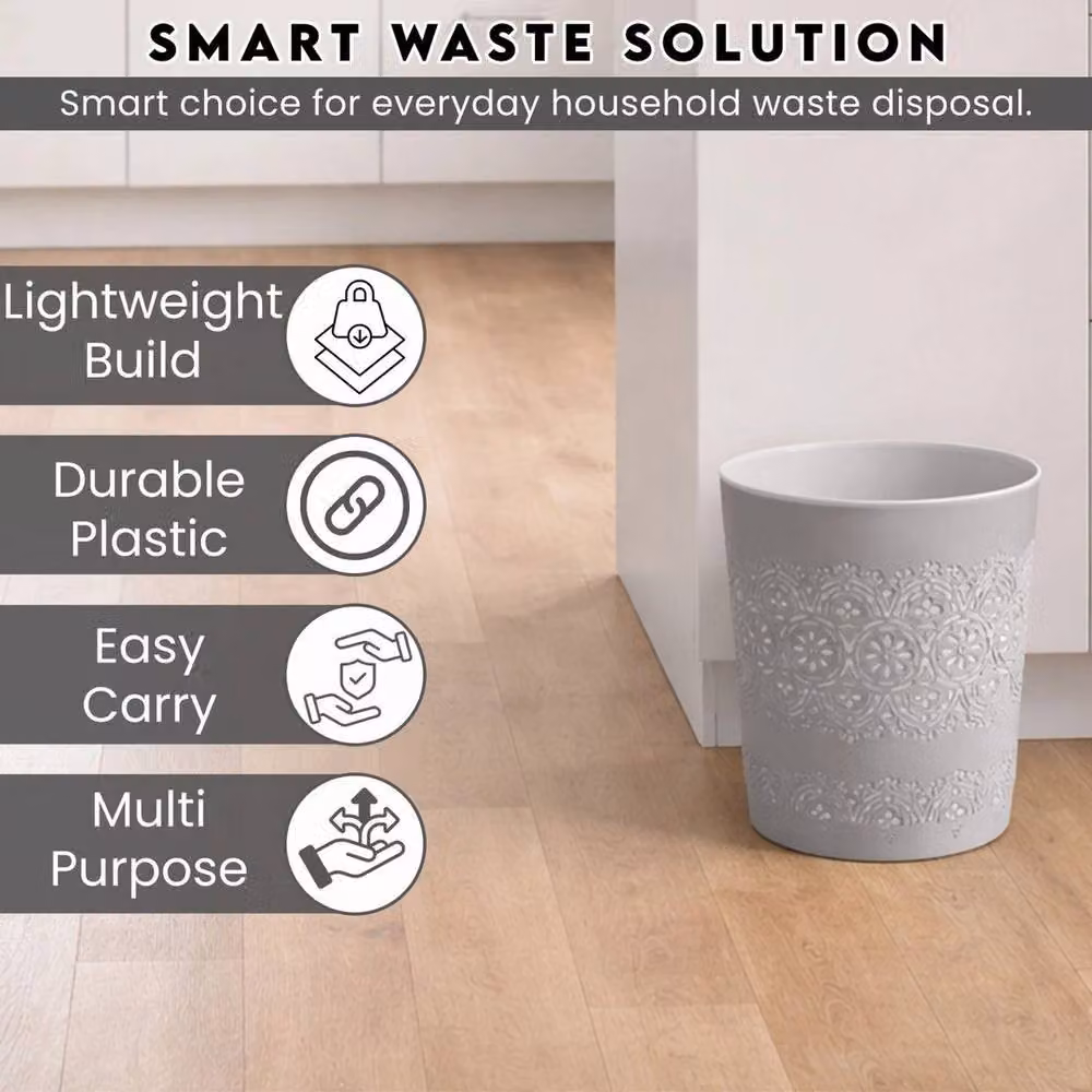 PAWNORA 9L Plastic Waste and Paper Bin in Gunmetal Grey – 2