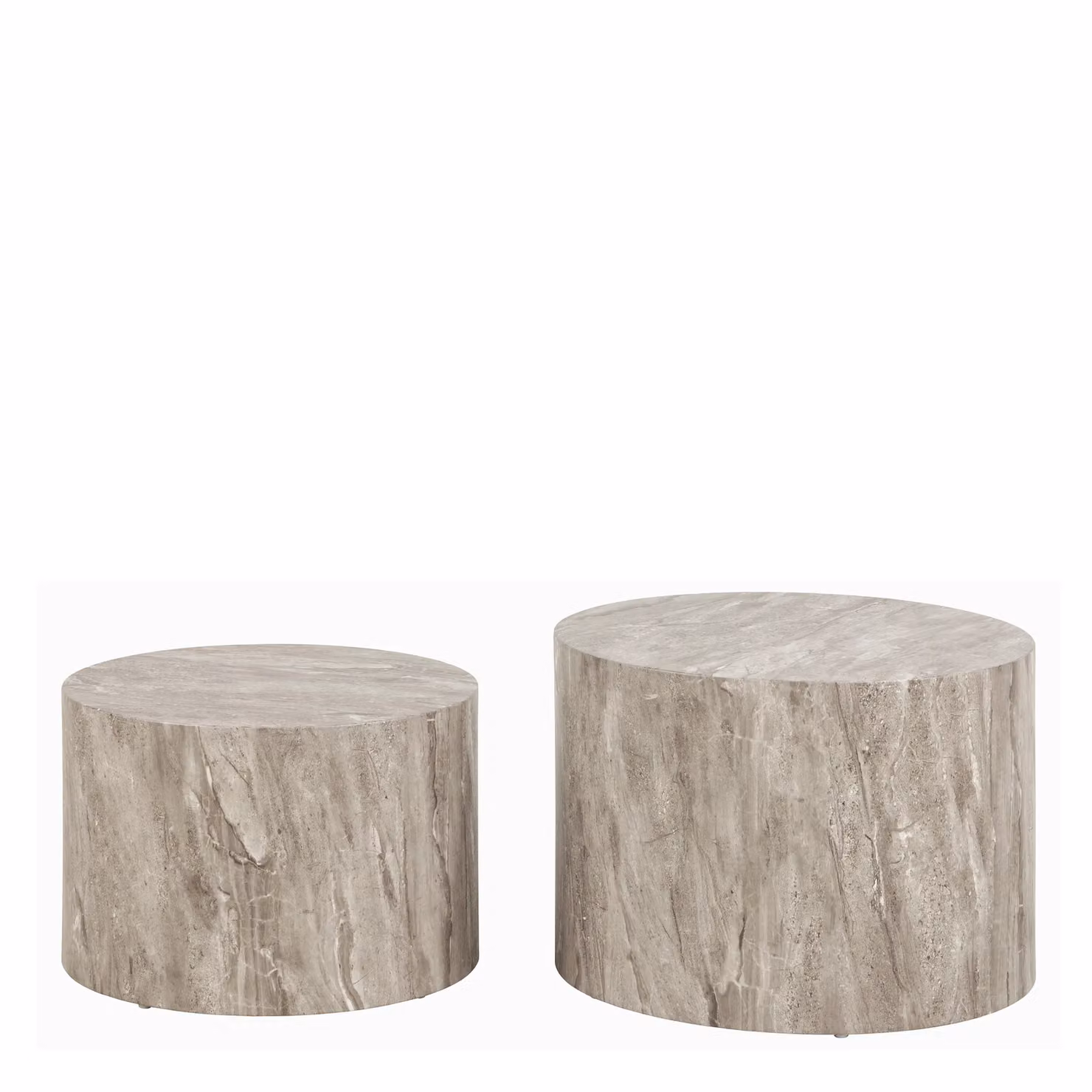 Furniture To Go Dice Round Coffee Table Set in Grey Marble – 2