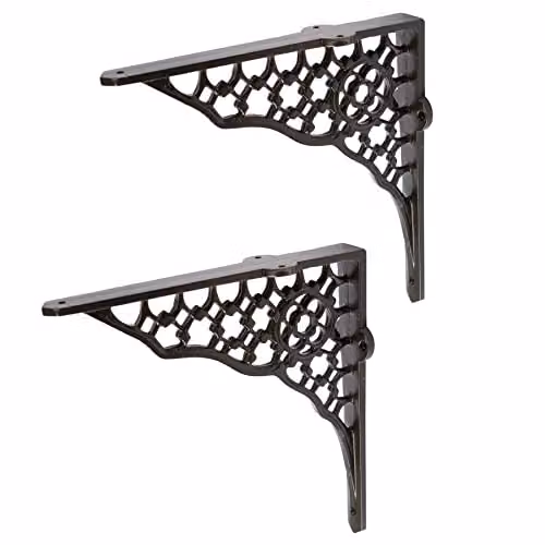 Hammer and Tongs Honeycomb Iron Shelf Bracket, Matt Black, Pack of 2