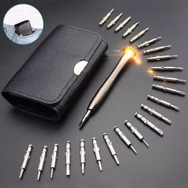 FLAVORA 25-Piece Magnetic Multi-purpose Repair Tool Kit in Metallic Silver
