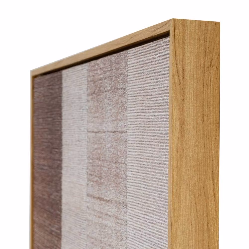 Wyld Haus Pyrgos Woven Geometric Wall Art in a Slim Wood Frame, Multicolour Terracotta and Brown – 3