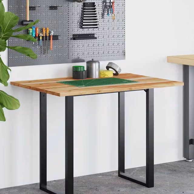 Berkfield Home Versatile Oil Finished Solid Wood Acacia Desk Top in Brown, W/D/H: 100 x 70 x 2 cm