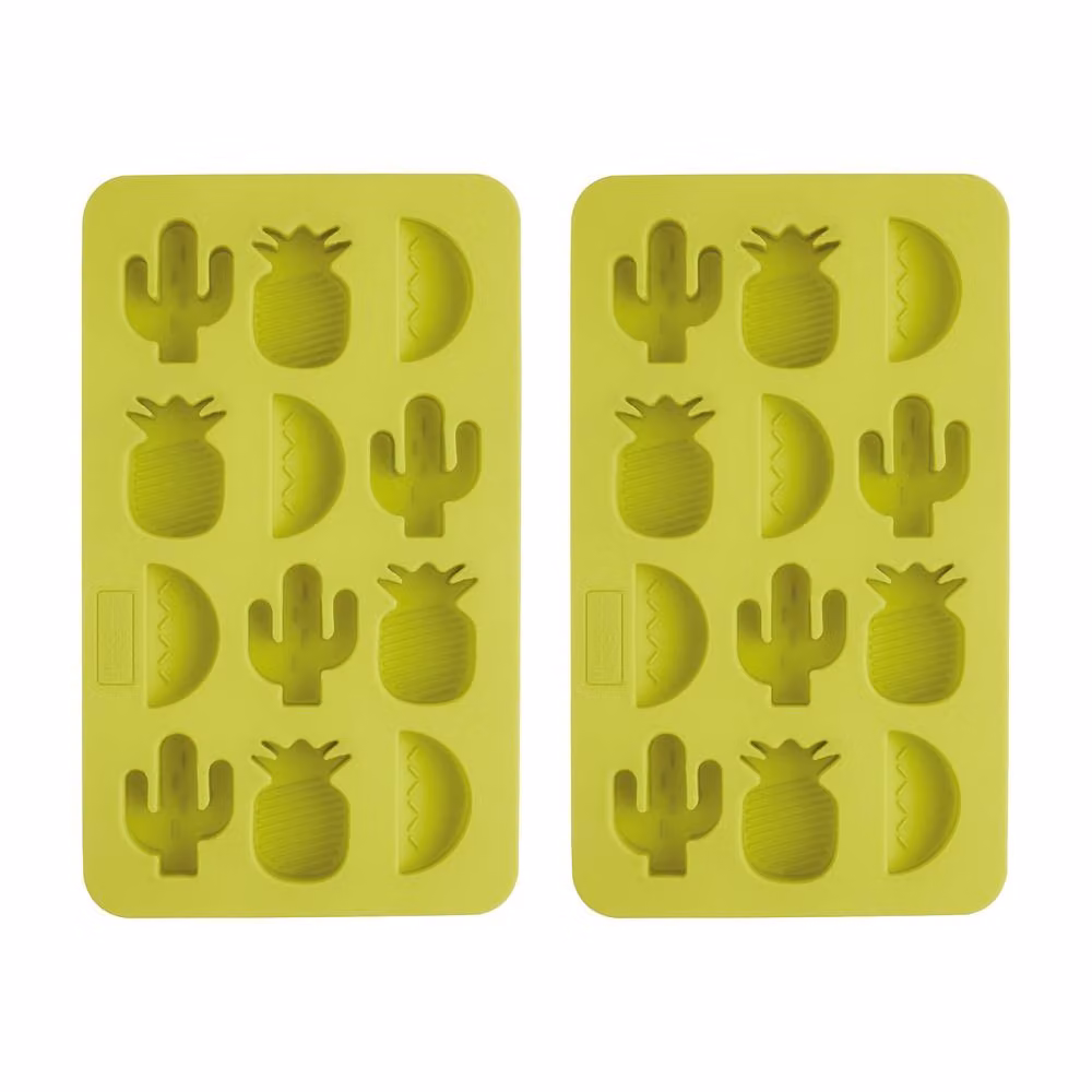 BarCraft Set of 2 Flexible Tropical Shape Silicone Ice Cube Trays, Lime Green – 2