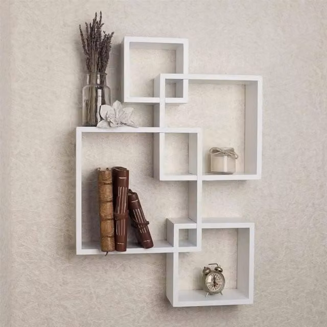 EONLION White Square Wall Mounted Display Storage Cube, W/D/H: 50 x 50 x 50 cm – 1