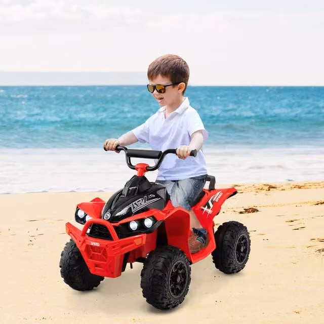 Costway Kids Electric Ride On ATV with Light and Sound Effects, Red