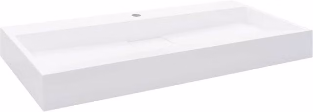 Berkfield Home White Mineral Cast Rectangular Wall Hung Wash Basin W/D/H: 100 x 46 x 11 cm
