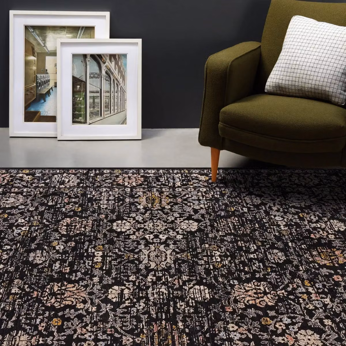 The Rug Shop UK Black Traditional Machine Woven Border Rug W: 240 cm, D: 330 cm – 5