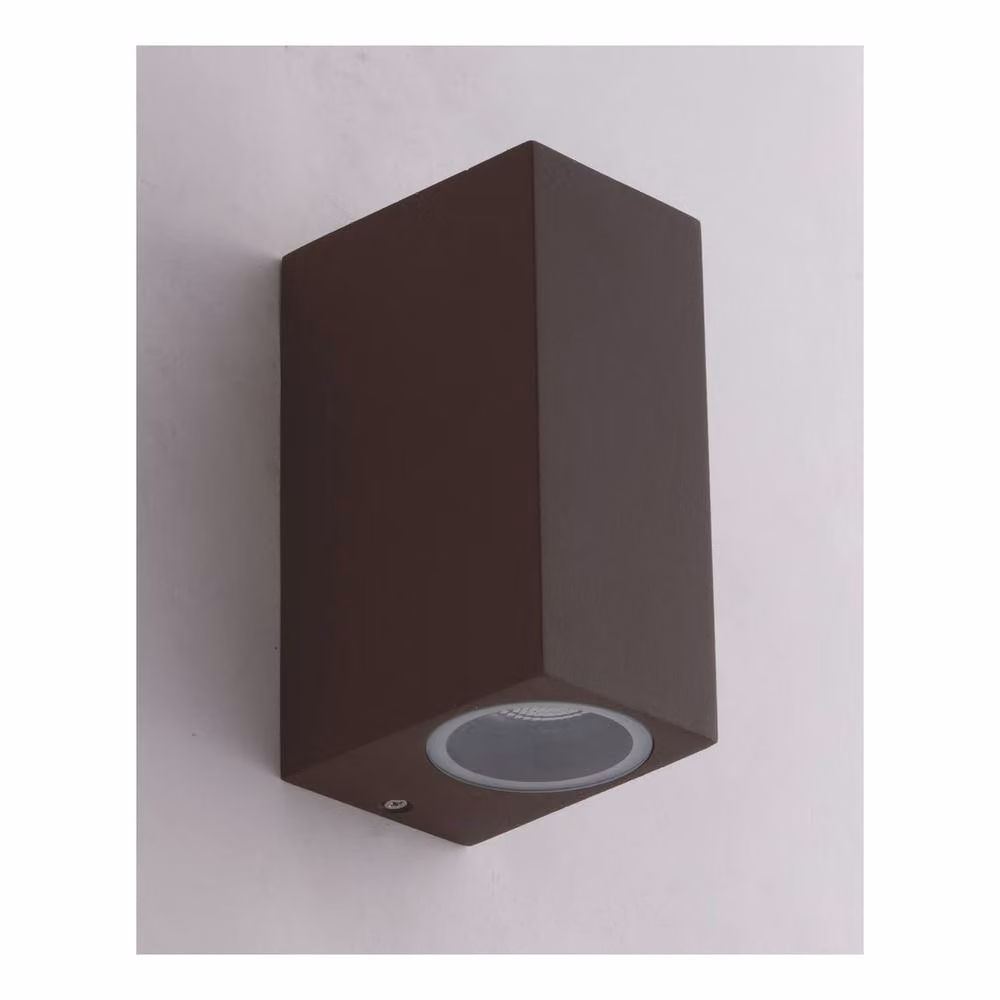 Netlighting QUBO Outdoor 2 Light Up Down Wall Light in Brown, W/D/H: 15.1 x 9.3 x 6.7 cm – 2