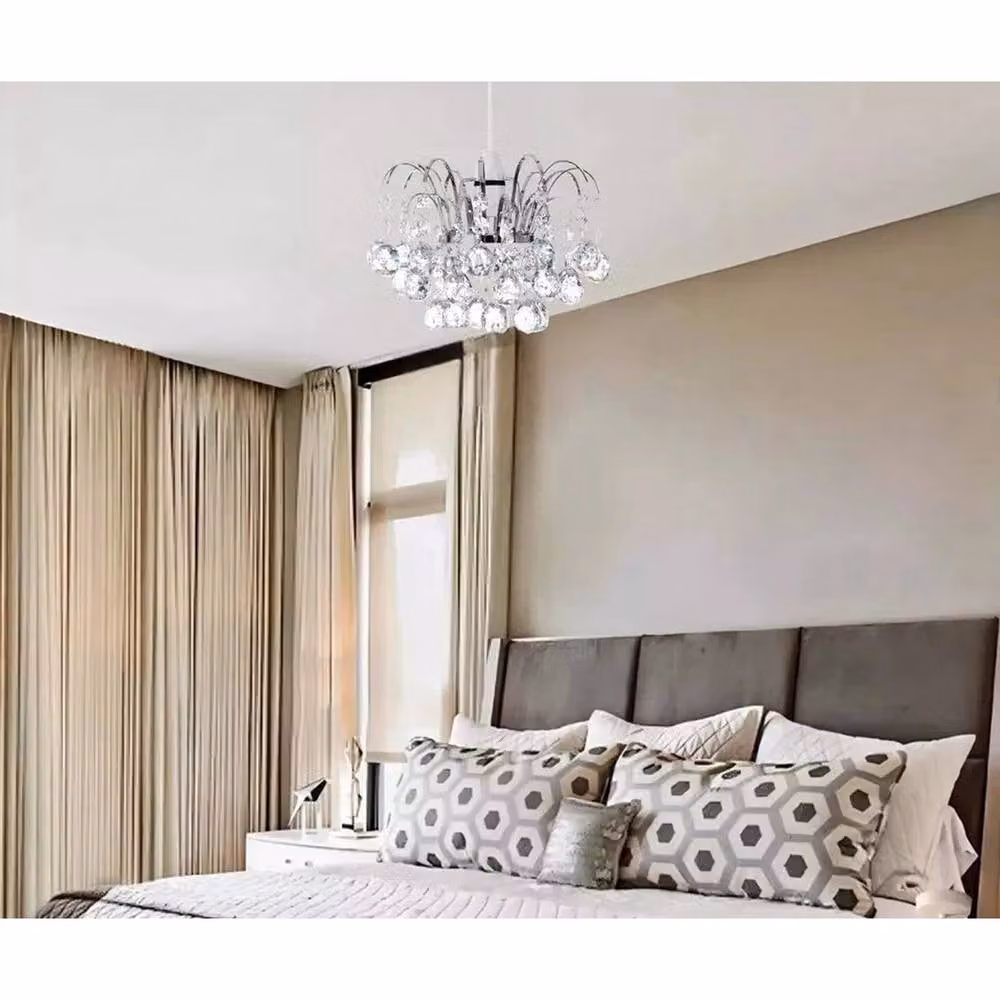 SPETLEK Clear Acrylic Sphere Ceiling Pendant Light Shade with Chrome Details – 2