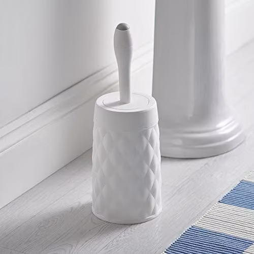 Addis Diamond Style Round Toilet Brush Set with Internal Detergent Injection Handle System, White – 2