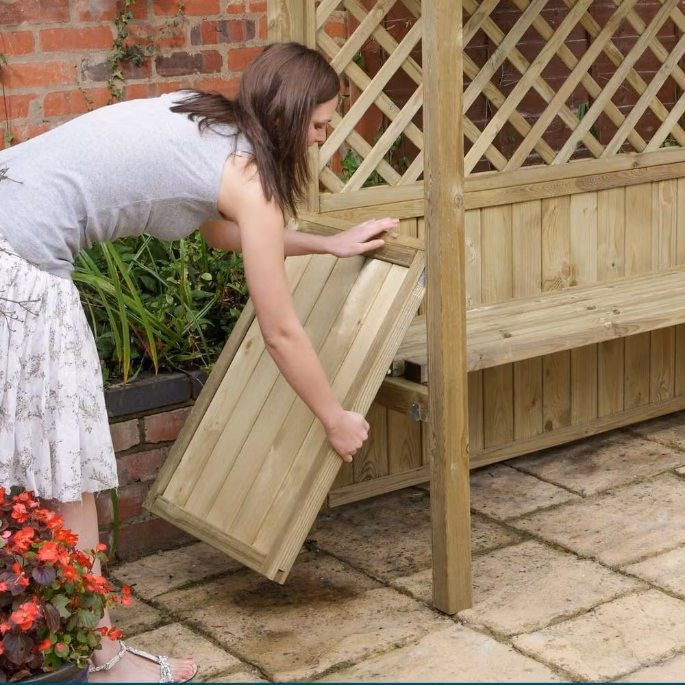 Rowlinsons Softwood Party Arbour in Brown, W181 x D129 x H240 cm – 2