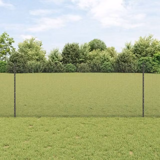 Berkfield Home Grey Metal Chicken Wire Fence Set of 2, H: 1 m x W: 10 m