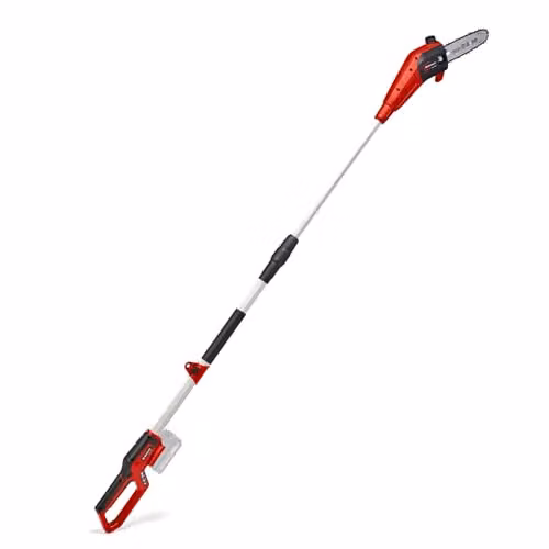 Einhell 18V PXC Cordless Telescopic Pole Saw and Long Reach Pruner in Black and Red
