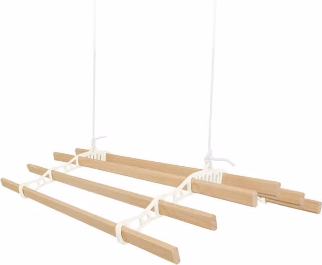 Monster Shop Victorian Style 6 Lath Ceiling Pulley Clothes Airer in White, W: 140 cm