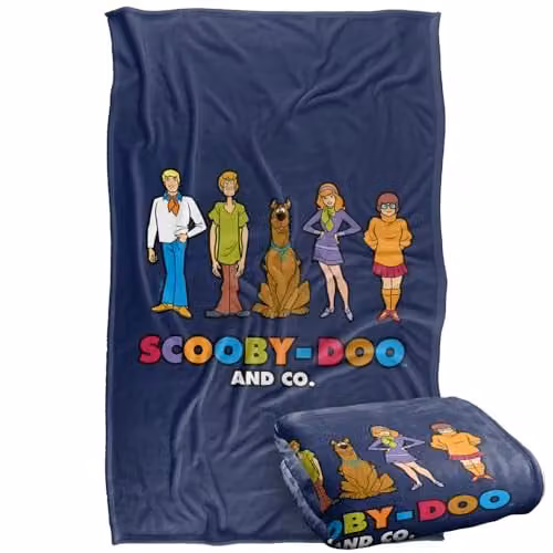 LOGOVISION Scooby Doo and Co Lineup Silky Touch Super Soft Fleece Throw Blanket, Multicolour, W: 91.44 cm x L: 147 cm