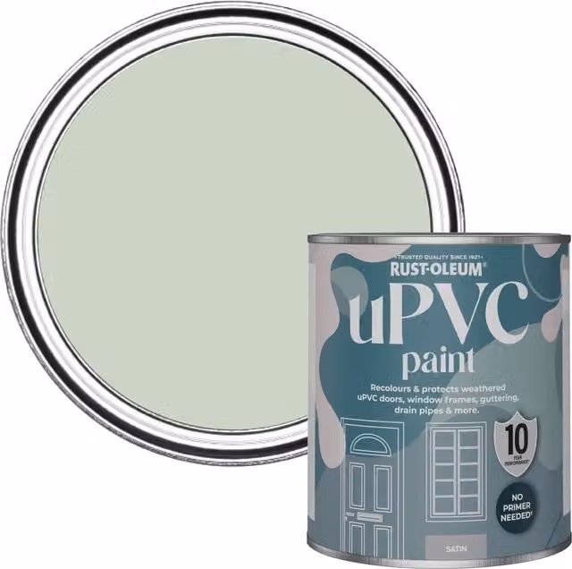 Rust-Oleum Satin Finish UPVC Paint in Green, 0.75 l