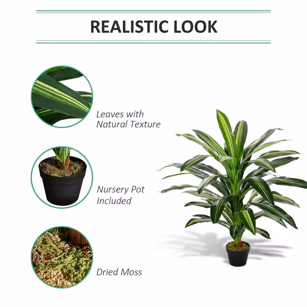 KORVIXA 110 cm Artificial Green Dracaena Tree – 2