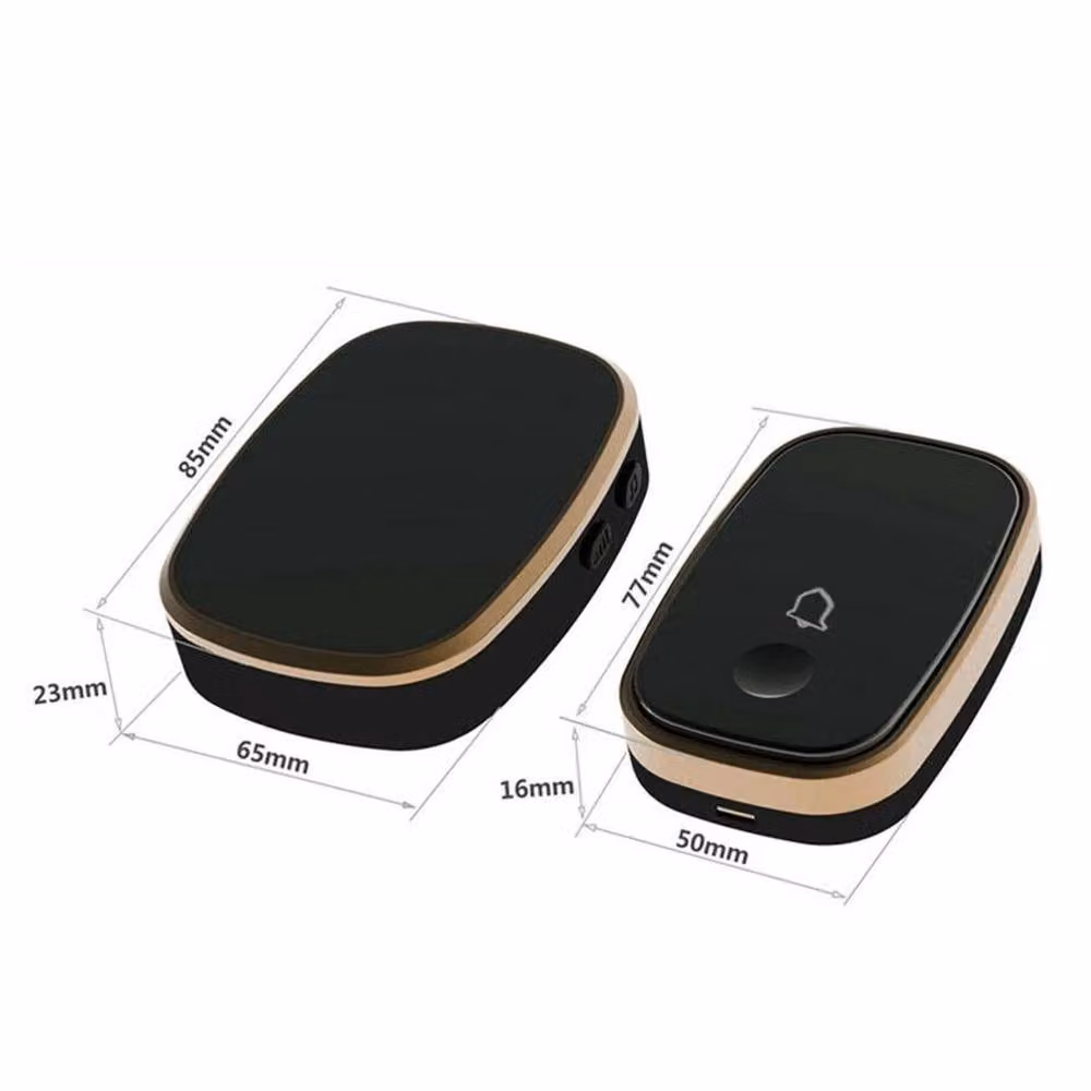 KORVIXA Waterproof Doorbell with 1000FT Range in Black – 2