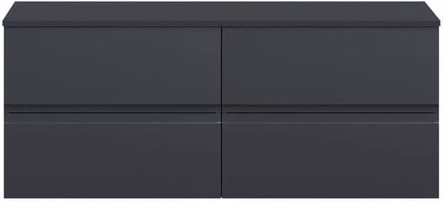 Balterley Mavesyn Contemporary 4 Drawer Wall Hung Vanity Unit, Dark Grey, Width: 120.5 cm